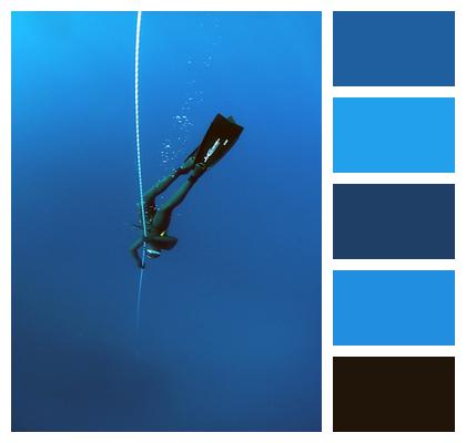Deep Diving Deep Ocean Blue Image
